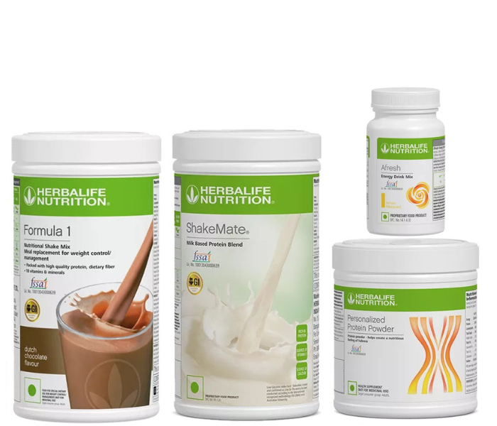 Herblife Formula 1 Dutch Chocolate Shake, Shakemate, 200g Protein Powder, and Afresh lemon Wellness Pack