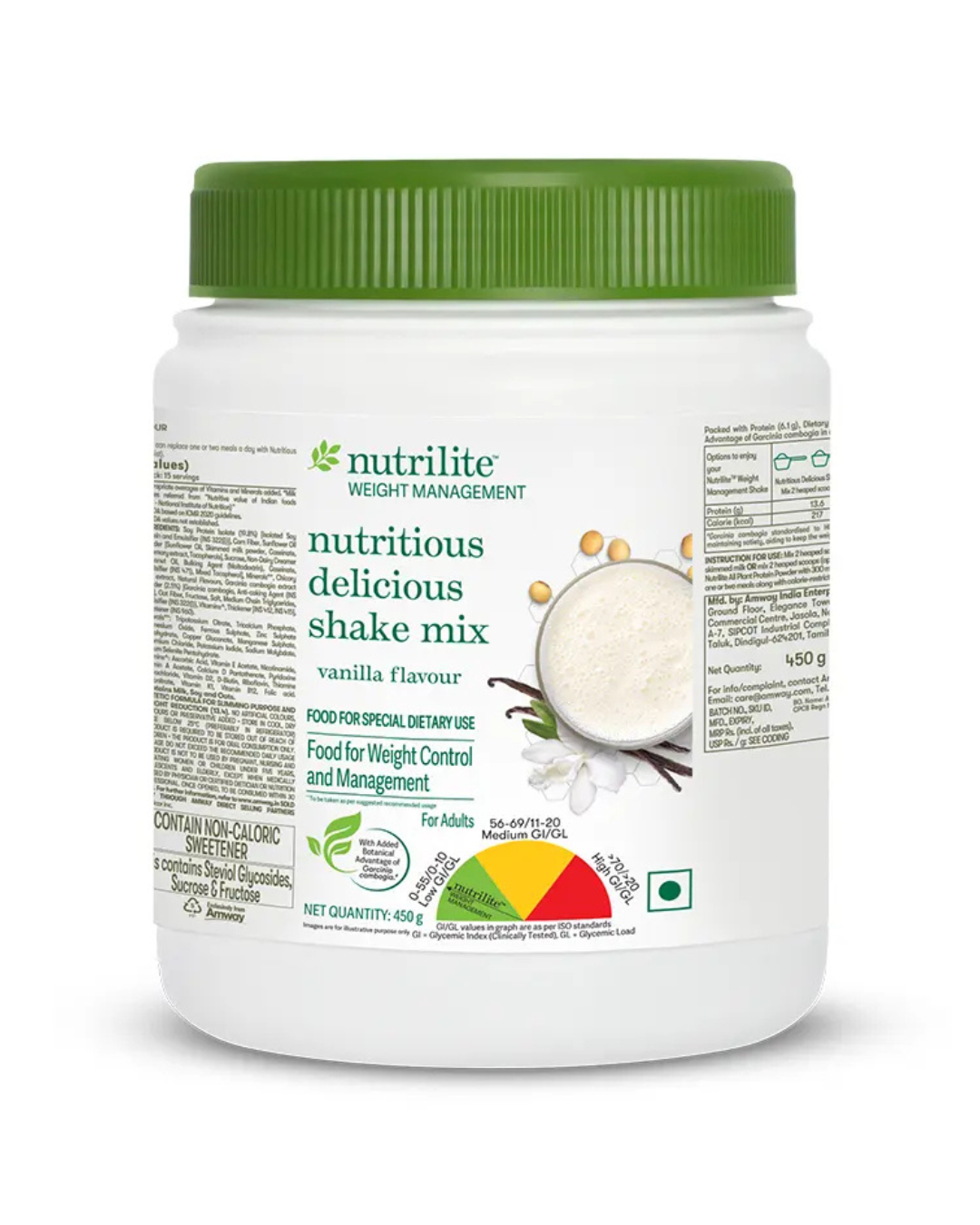 Nutrilite Weight Management Nutritious Delicious Shake Mix, Vanilla Flavor, 450G
