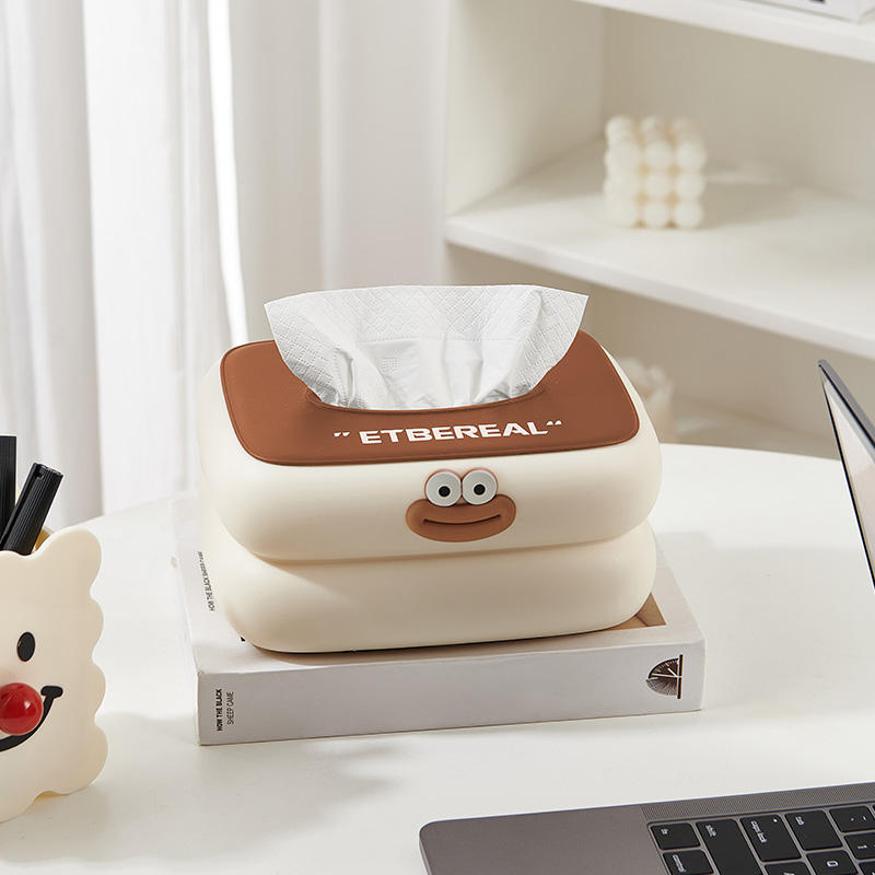 IMPORTED Premium Customizable Tissue Box Napkin Holder | Wall Mount & Desk Use | Spring Base Auto-Lift Dispenser for Easy Access & Clutter-Free Decor