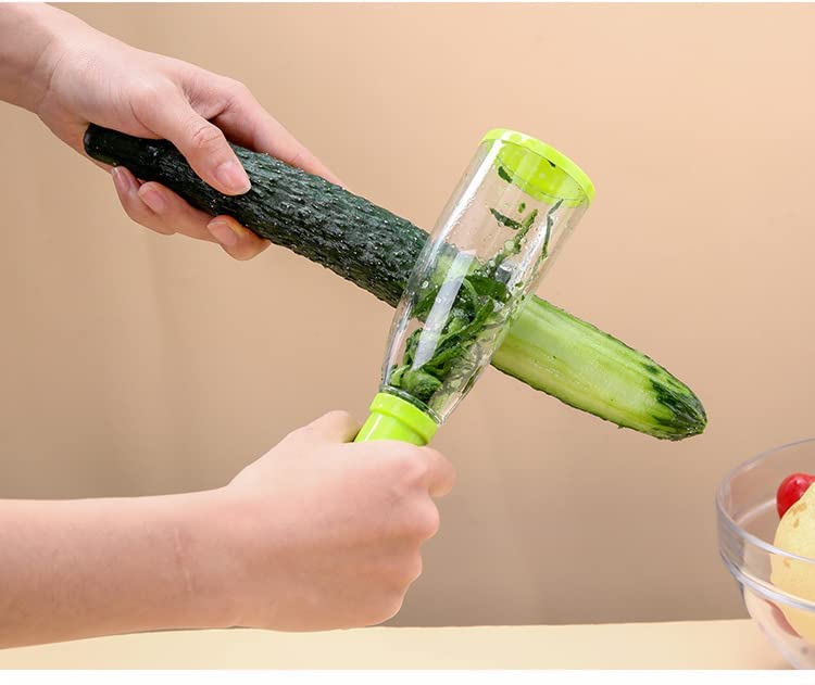 IMPORTED Smart Vegetable Peeler with Container & Stainless Steel Blade | Mess-Free Peeling Tool | Ergonomic Storage Peeler for Kitchen Fruits & Vegetables