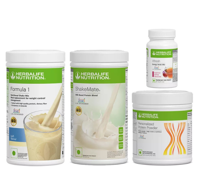 Herblife Formula 1 Kulfi Shake Shakemate 200g Protein Powder and Afresh Kashmiri Kahwa Wellness Pack