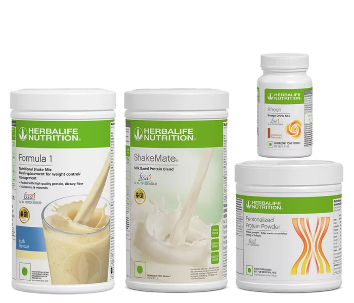 Herblife Formula 1 Kulfi Shake Shakemate 200g Protein Powder and Afresh Cinnamon Wellness Pack