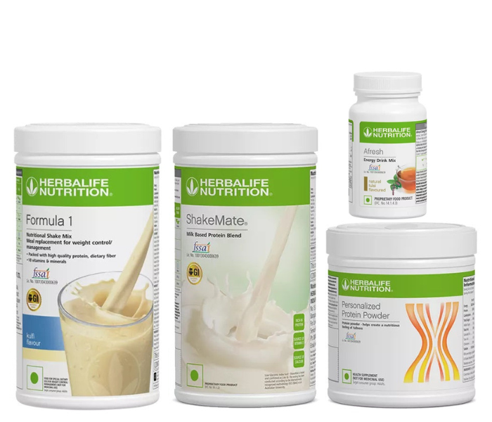 Herblife Formula 1 Kulfi Shake Shakemate 200g Protein Powder and Afresh Tulsi Wellness Pack