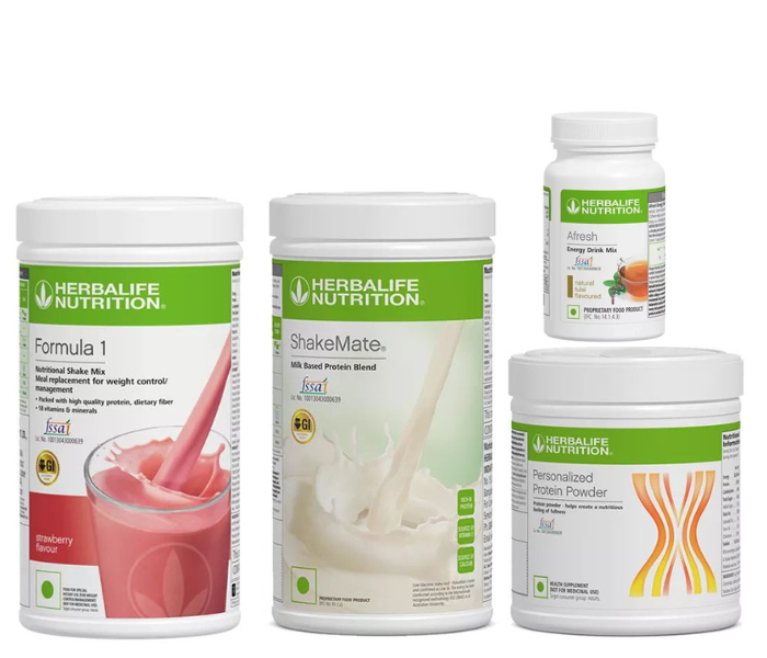 Herblife Formula 1 Strawberry  Shake, Shakemate, 200g Protein Powder, and Afresh Lemon Wellness Pack