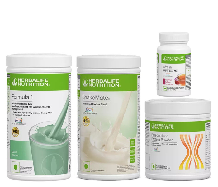 Herblife Formula 1 Paan Shake, Shakemate, 200g Protein Powder, and Afresh Kashmiri Kahwa Wellness Pack