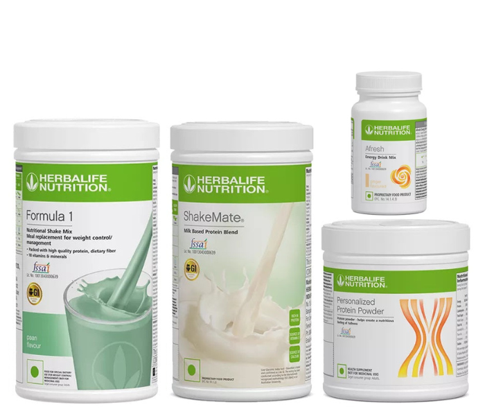 Herblife Formula 1 Paan Shake Shakemate 200g Protein Powder and Afresh Ginger Wellness Pack
