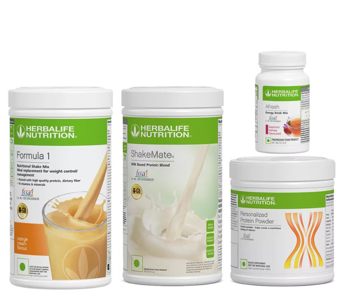 Herblife Formula 1 Orange Shake, Shakemate, 200g Protein Powder, and Afresh Kashmiri Kahwa Wellness Pack