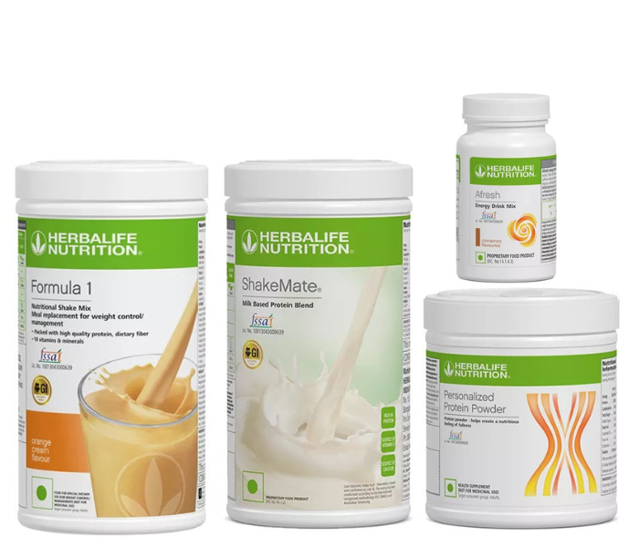 Herblife Formula 1 Orange Shake Shakemate 200g Protein Powder and Afresh Cinnamon Wellness Pack