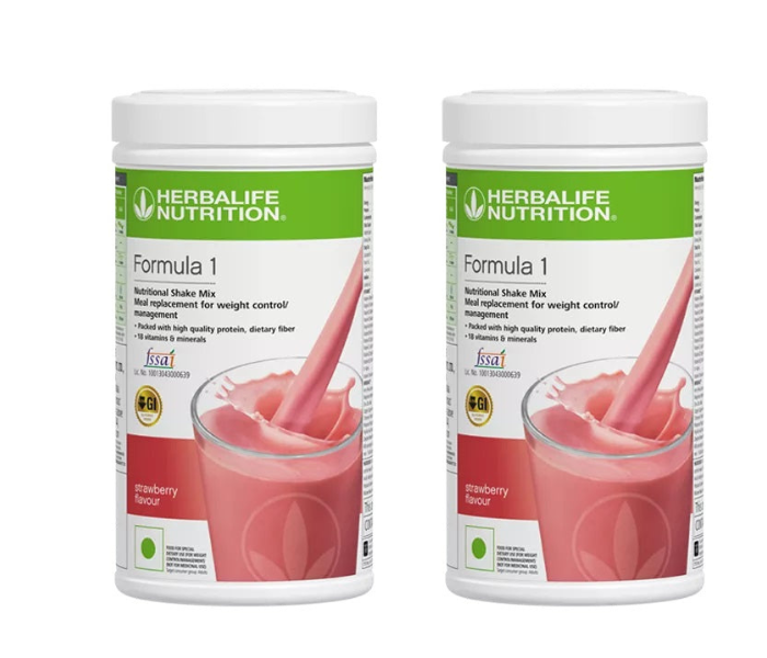Herblife F1 Shake Mix, Strawberry (500g)- PACK OF 2