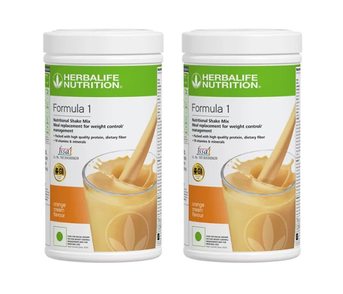 Herblife F1 Shake Mix, Orange Creme (500g)-PACK OF 2