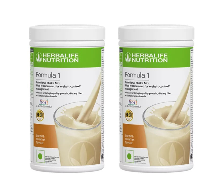 Herblife F1 Shake Mix, Banana Caramel (500g)-PACK OF 2