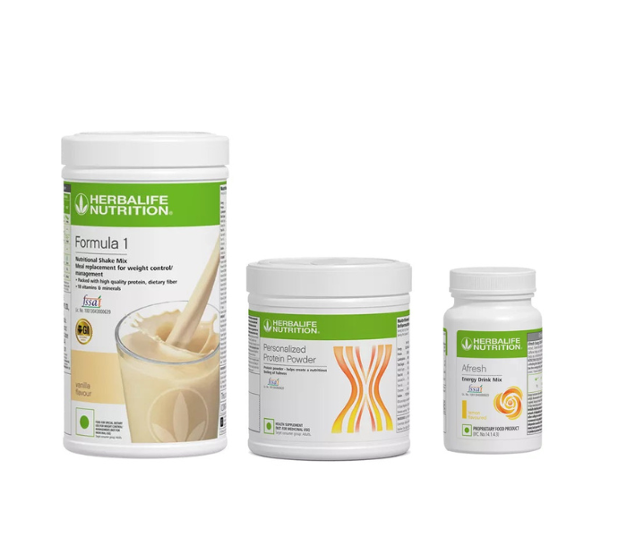 Herblife F1 Vanilla(500g)Herblife Protein Powder (200g)Herblife Afresh Lemon Drink Mix (50g)-COMBO