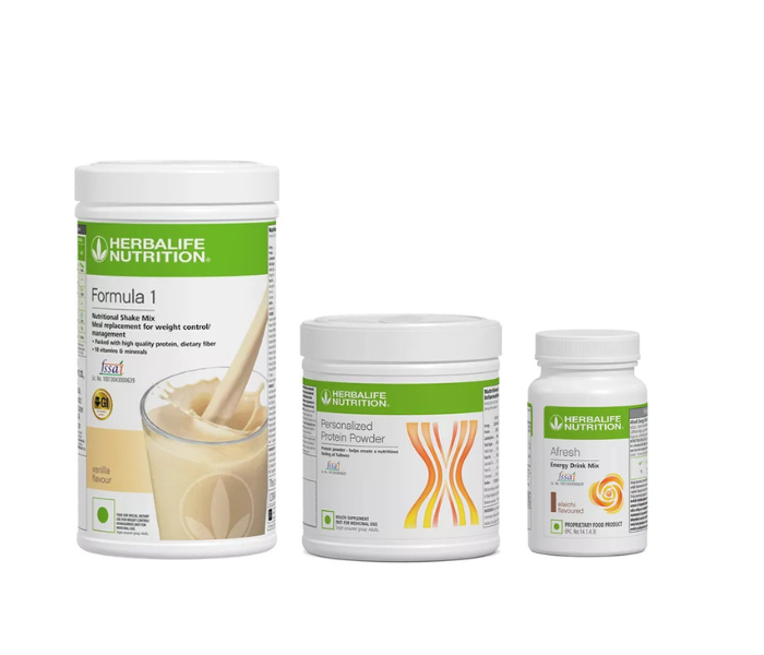 Herblife F1 Vanilla(500g)Herblife Protein Powder (200g)Herblife Afresh Elaichi Drink Mix (50g)-COMBO
