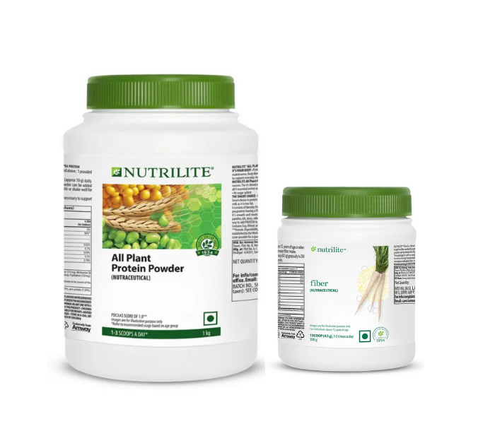 Amway Nutrilite All Plant Protein Powder - 1 Kg + Amway Nutrilite Fiber, 200g
