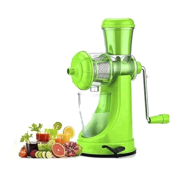 IMPORTED Plastic Power-Free Hand Juicer | Heavy-Duty Steel Handle & Steel Jali | Manual Cold Press Juicer for Fruits, Vegetables & Smoothies
