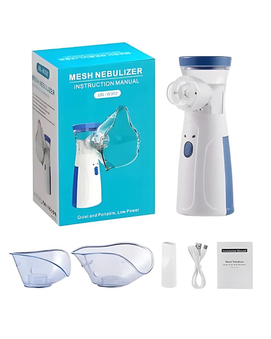 IMPORTED Portable Mesh Nebulizer (Silent, One-Touch Operation) | Travel-Friendly Ultrasonic Nebuliser for Adults & Kids