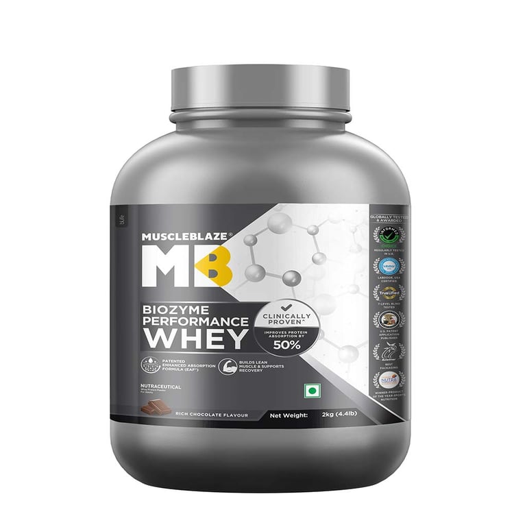 MuscleBlaze Biozyme , Performance Whey 2kg , Rich Chocolate