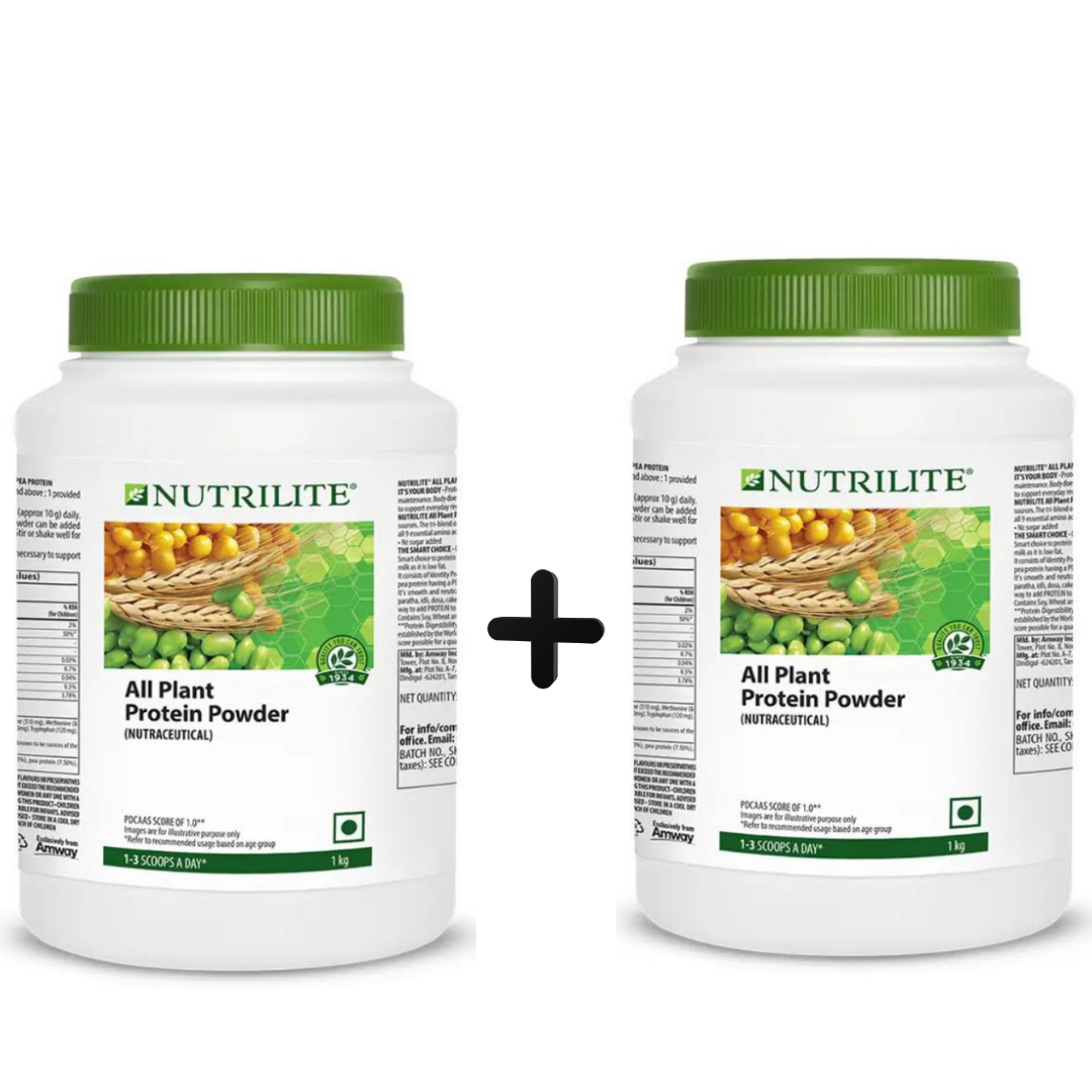 Amway Nutrilite All Plant Protein Powder - 1 Kg-(Pack Of 2)