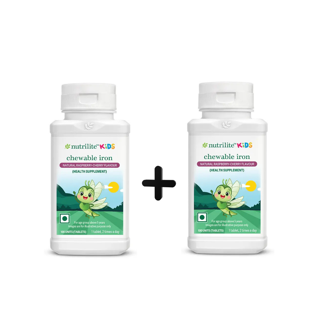 Amway Nutrilite Kids Chewable Iron (100 UNITS)-(Pack Of 2)