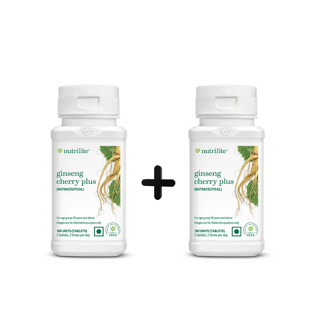 Amway Nutrilite Ginseng Cherry Plus - 100 UNITS-(Pack Of 2)