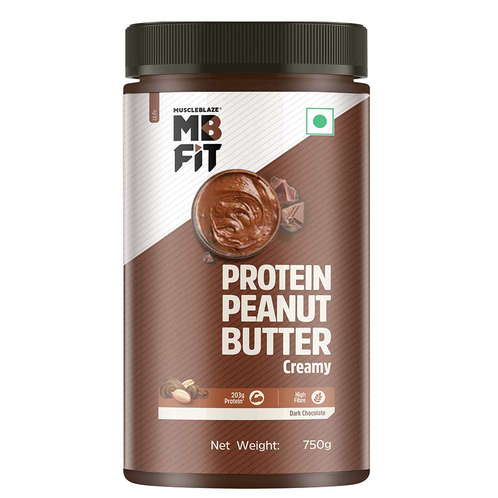 MuscleBlaze High Protein Peanut Butter , Dark Chocolate Creamy, (750g)