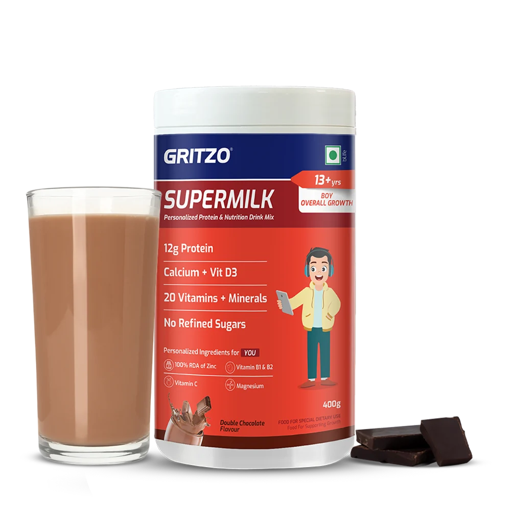 GRITZO Supermilk growth+ (Double Chocolate) 400g - Boys - 13+ Years