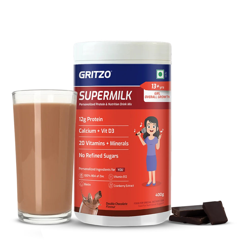 GRITZO Supermilk growth+ (Double Chocolate) 400g - Girls - 13+ Years